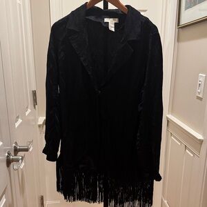 H&M Elegant Black Fringe Blouse